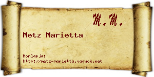 Metz Marietta névjegykártya